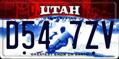 UT license plate D547ZV