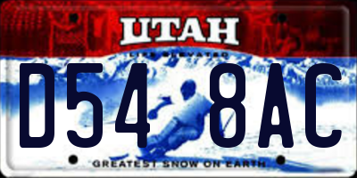 UT license plate D548AC
