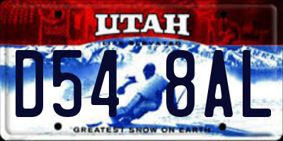 UT license plate D548AL