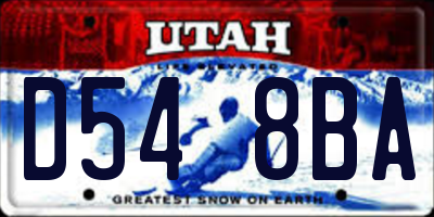 UT license plate D548BA