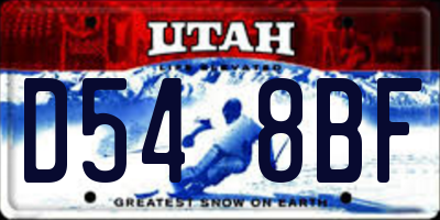 UT license plate D548BF