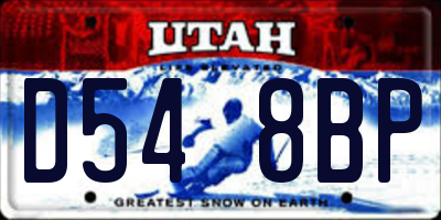 UT license plate D548BP