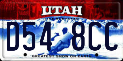 UT license plate D548CC