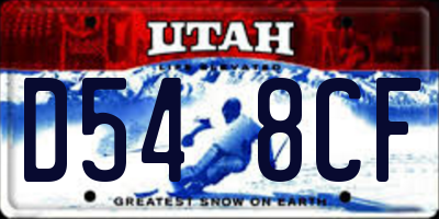 UT license plate D548CF