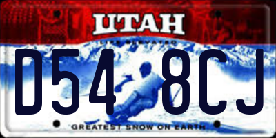 UT license plate D548CJ