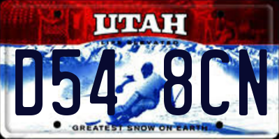UT license plate D548CN