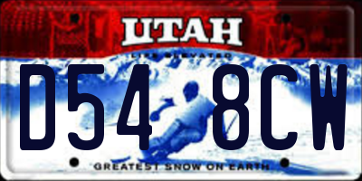 UT license plate D548CW