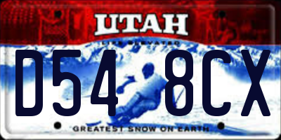 UT license plate D548CX
