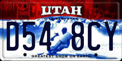 UT license plate D548CY