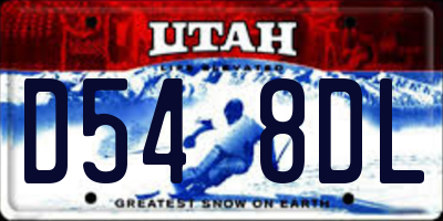 UT license plate D548DL