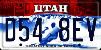 UT license plate D548EV