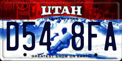 UT license plate D548FA