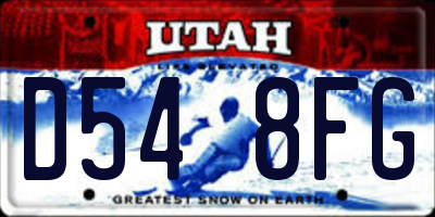 UT license plate D548FG