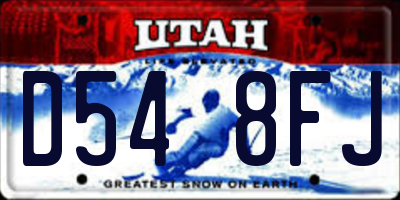 UT license plate D548FJ