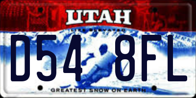 UT license plate D548FL