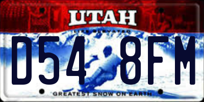 UT license plate D548FM