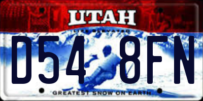 UT license plate D548FN