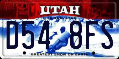 UT license plate D548FS