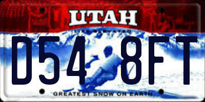 UT license plate D548FT