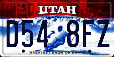 UT license plate D548FZ