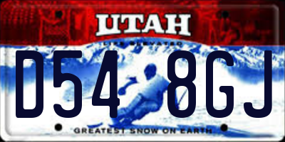 UT license plate D548GJ