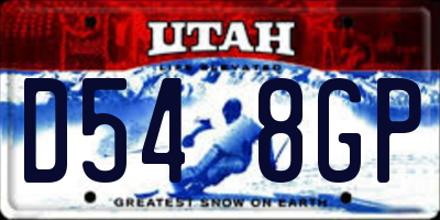 UT license plate D548GP