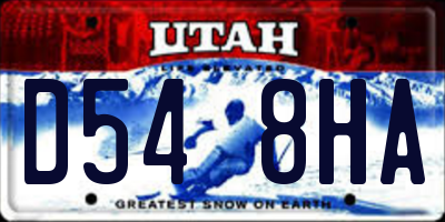 UT license plate D548HA