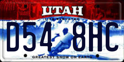 UT license plate D548HC