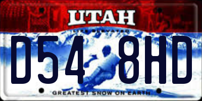 UT license plate D548HD