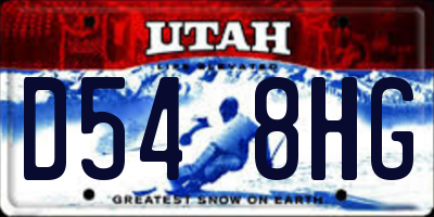 UT license plate D548HG