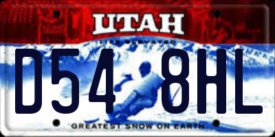 UT license plate D548HL