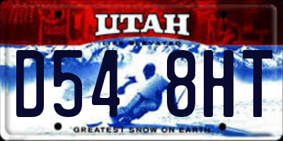 UT license plate D548HT