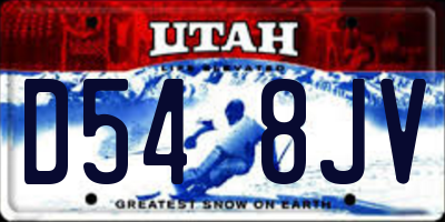 UT license plate D548JV