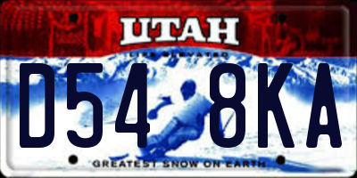 UT license plate D548KA