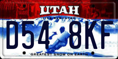 UT license plate D548KF