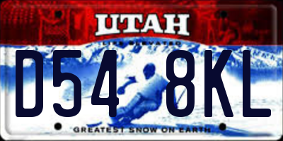 UT license plate D548KL