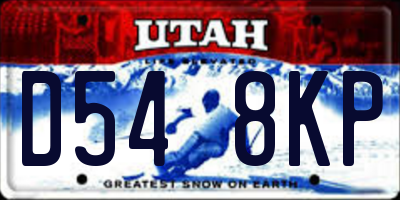 UT license plate D548KP