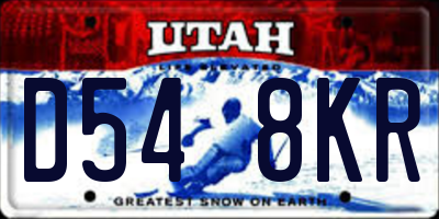UT license plate D548KR