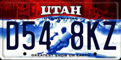 UT license plate D548KZ