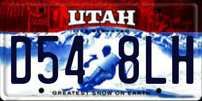 UT license plate D548LH