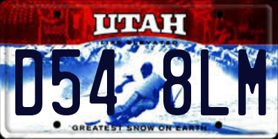 UT license plate D548LM