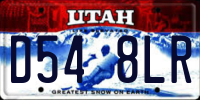 UT license plate D548LR