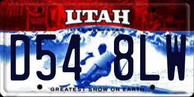 UT license plate D548LW