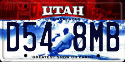UT license plate D548MB