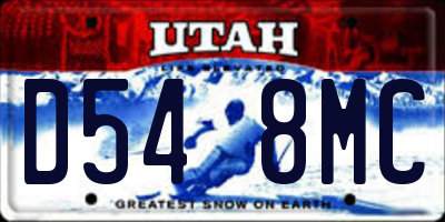 UT license plate D548MC