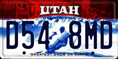 UT license plate D548MD