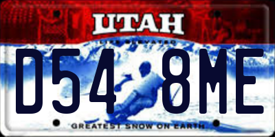 UT license plate D548ME