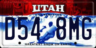 UT license plate D548MG