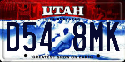 UT license plate D548MK