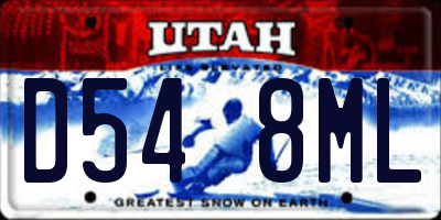 UT license plate D548ML